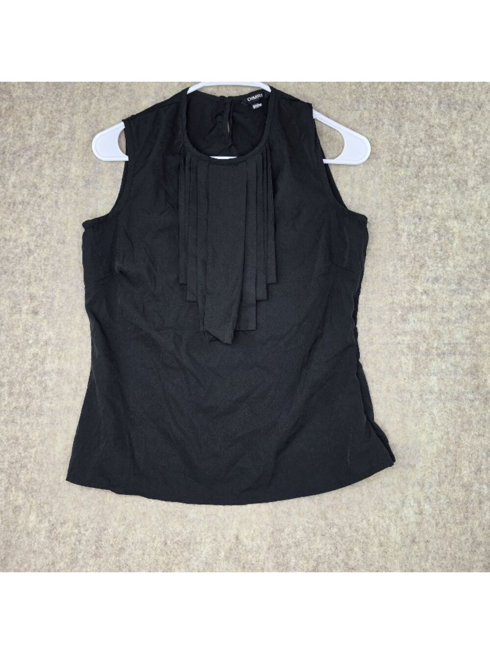 Dimri Women's Sleeveless Black Pleated Blouse Size Small Lightweight Side Zipper